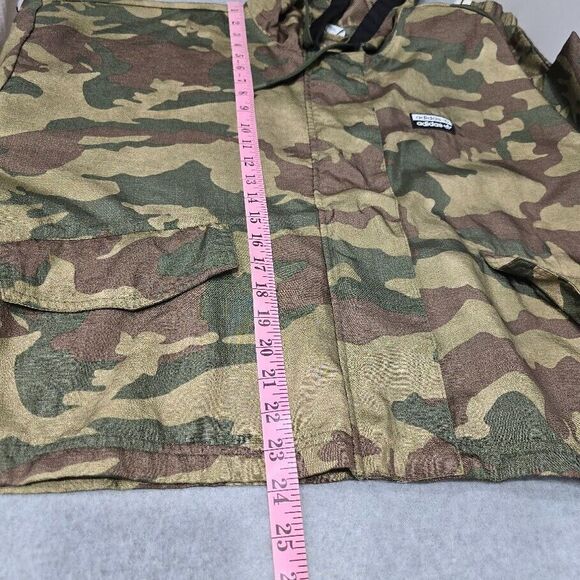 Adidas Trefoil Windbreaker Jacket L Camo Full Zip Hoodie Cropped Baggy Gorpcore‎ - Picture 13 of 16